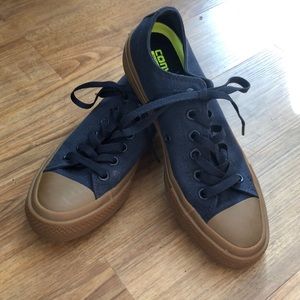 Converse all star navy and brown gum sole